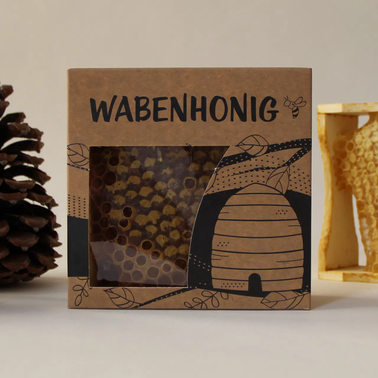 GLABBICHER Wabenhonig im Holzrähmchen 10x10cm